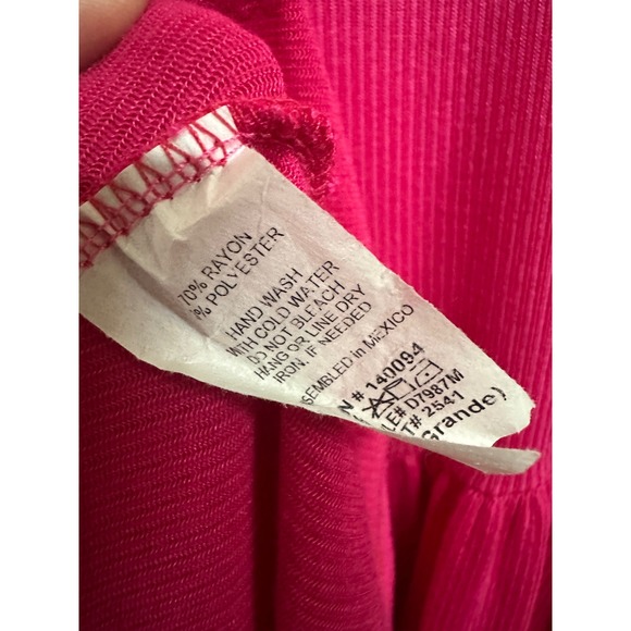 See You Monday Hot Pink Ribbed Maxi Dress Pockets Anthropologie Size XL - Picture 5 of 5